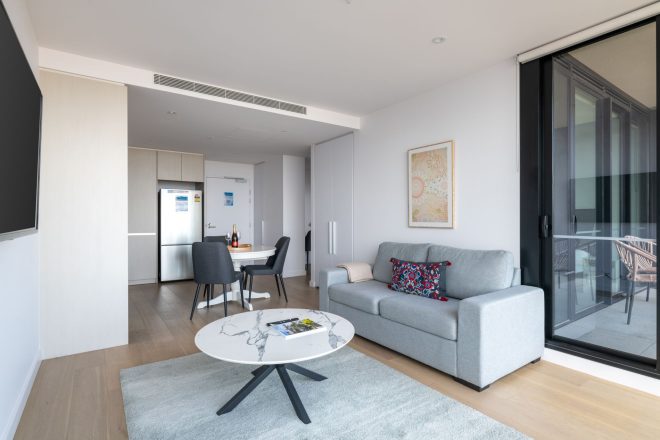 corporate rental living area